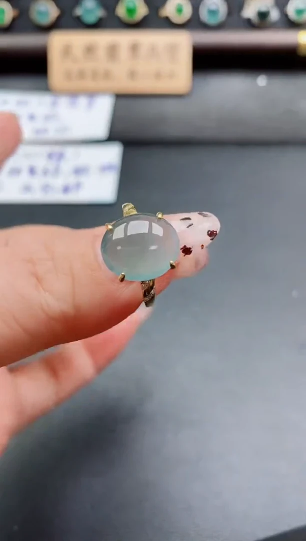 银S925镶嵌戒指翡翠1