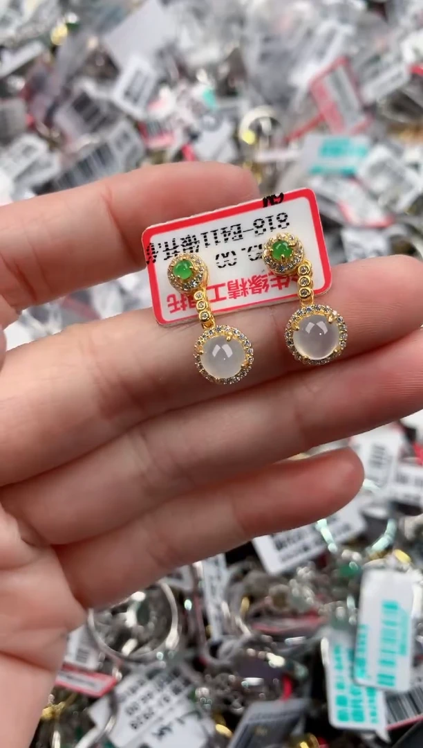 银S925镶嵌戒指翡翠13            7