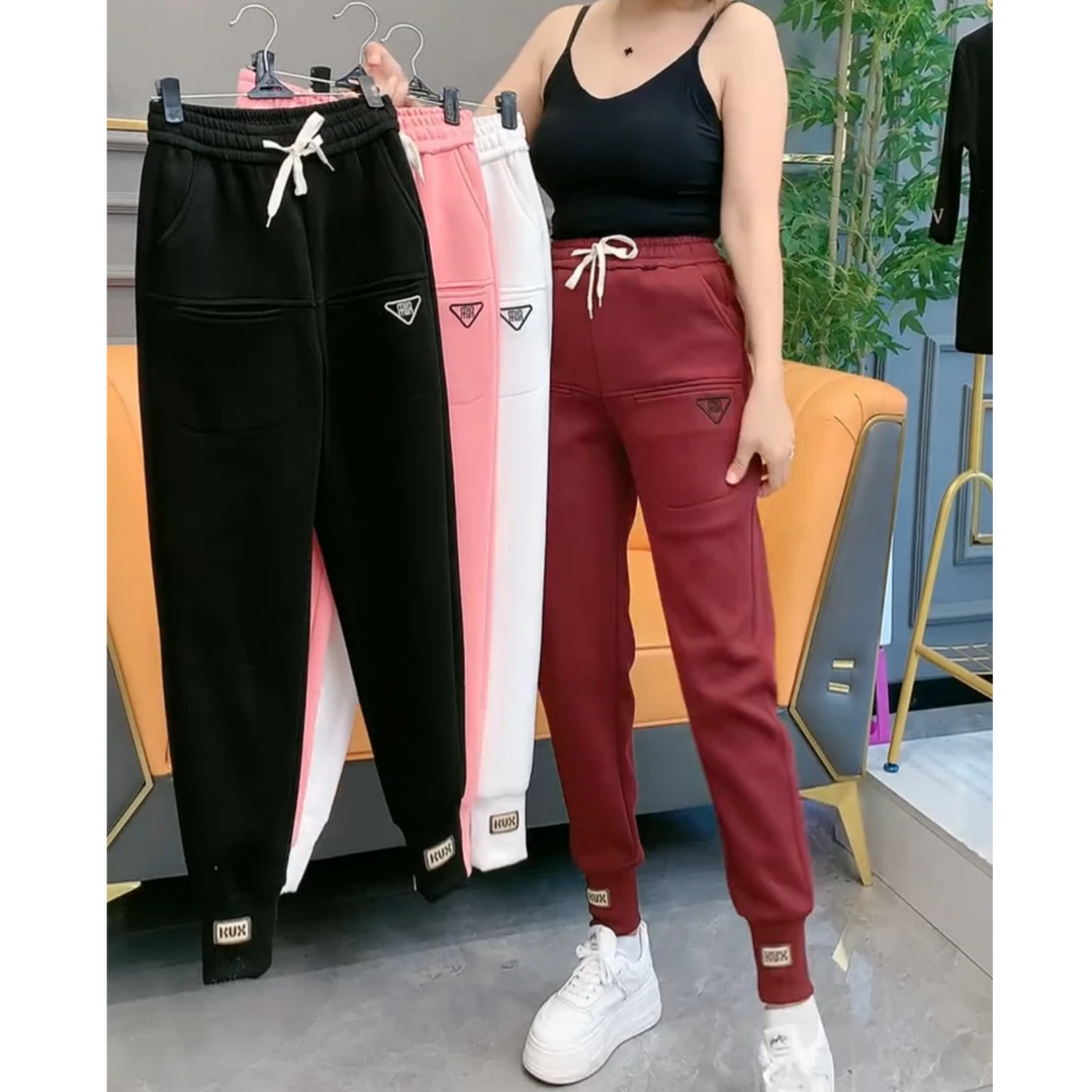 新款春秋显瘦卫裤时尚百搭运动休闲裤女爆款松紧腰宽松洋气九分裤