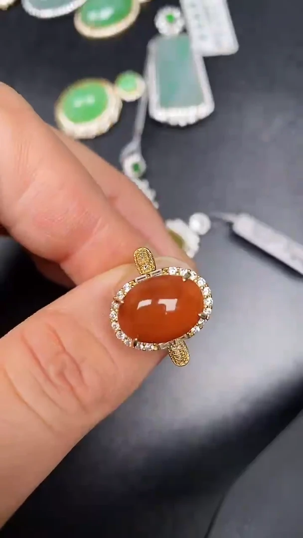 银S925镶嵌戒指翡翠9800