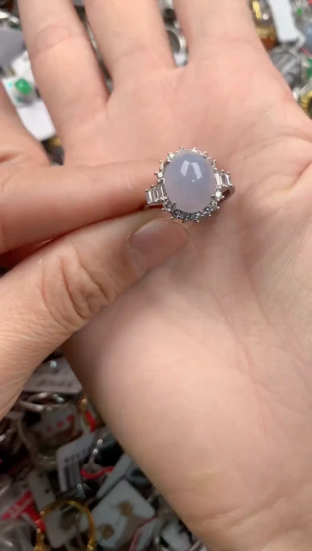 银S925镶嵌戒指翡翠555   4