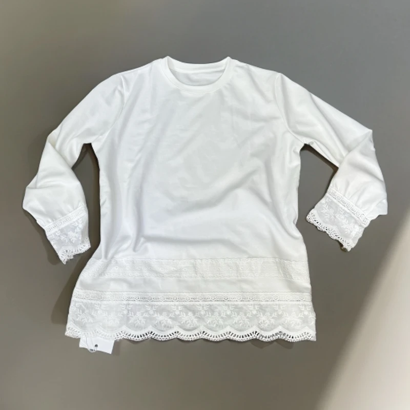 蕾丝拼接大白体恤1853