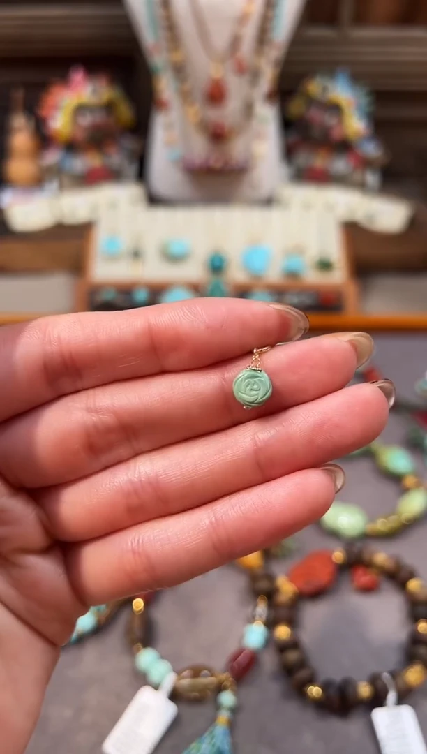 18K金镶嵌绿松石提溜绿松石提溜