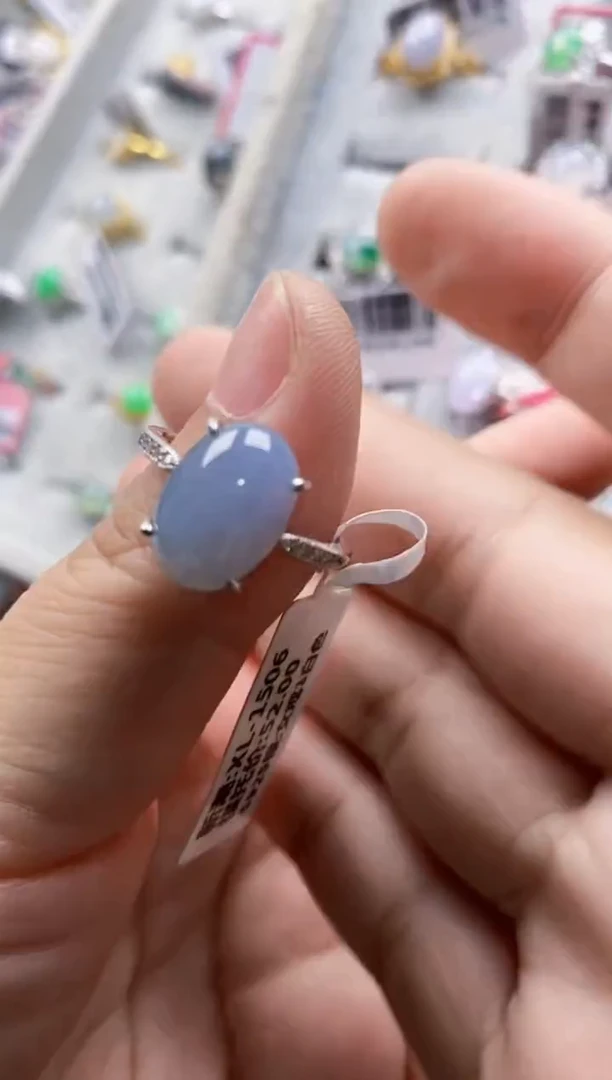 翡翠戒指银S925镶嵌8888---11