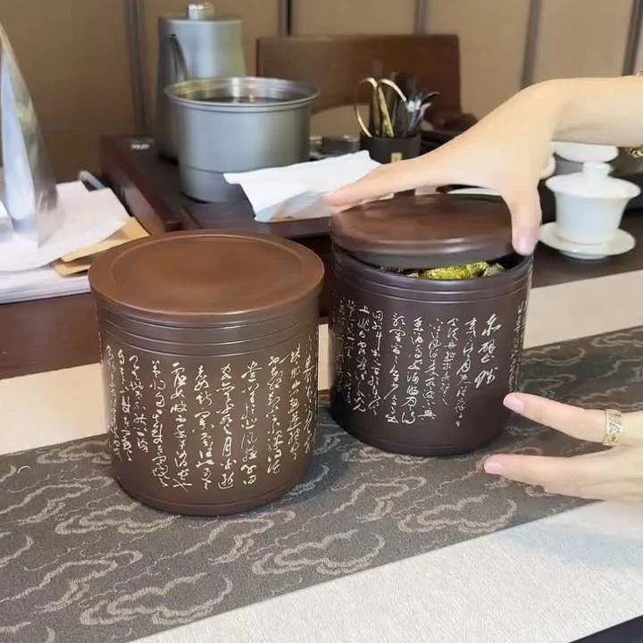 慕子-文化——《老班章小方块普洱生茶+冰岛小方块 建水紫陶罐装》