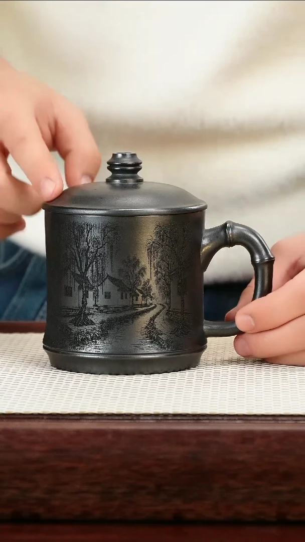 茶壶紫砂石黄盖杯 400cc