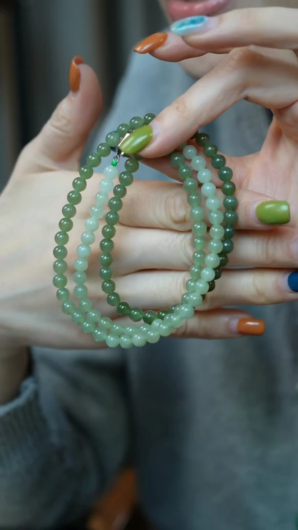 未镶嵌手串和田玉12-6mm珠串/姿/1