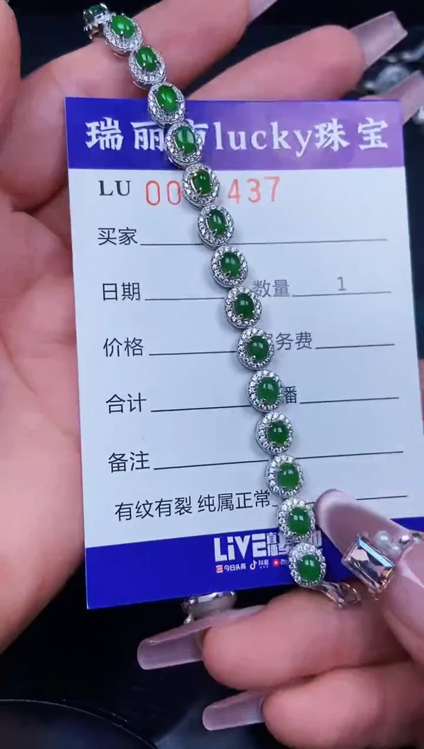 翡翠银S925镶嵌颈饰2437