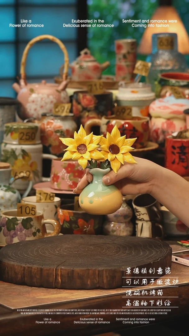 陶瓷景德镇高温釉下彩手工手绘款式
