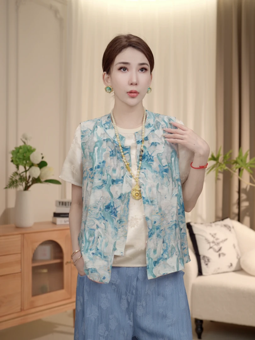 新中式时尚双面提花马甲cs1122—小璐