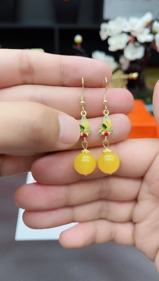 玛瑙/玉髓耳饰银S925镶嵌318000