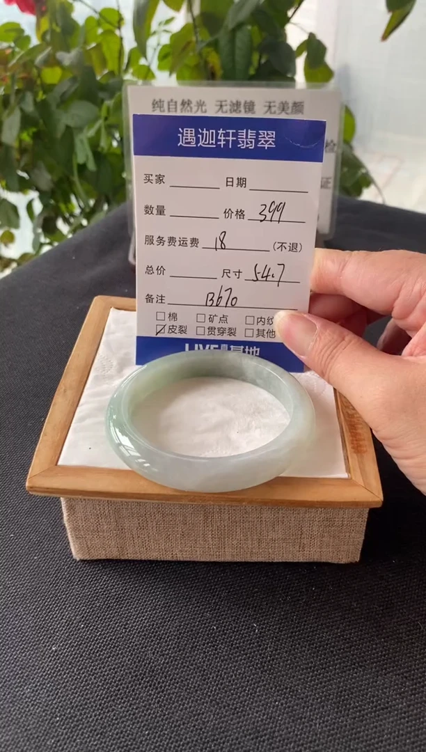 未镶嵌手镯翡翠54.7圈口 B670编码