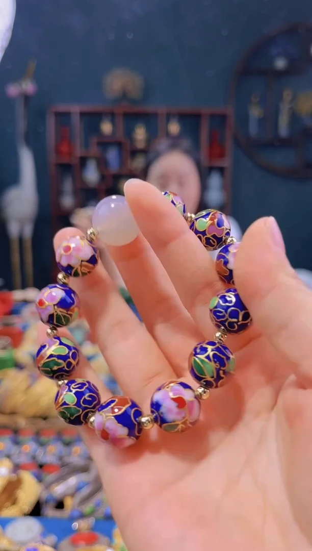 非遗 景泰蓝手串1.4宝蓝