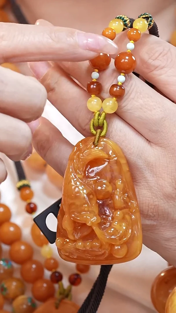 琥珀颈饰未镶嵌7339天然蜜蜡珠宝奇石云端妖孽全部保真