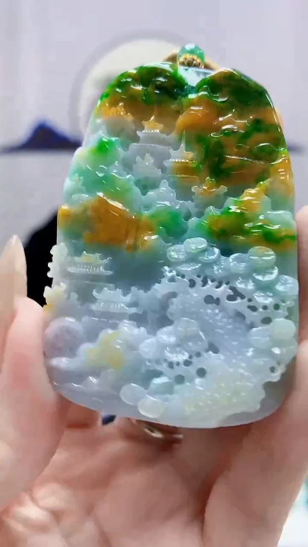 未镶嵌定制翡翠5159DD-毛货挂件89