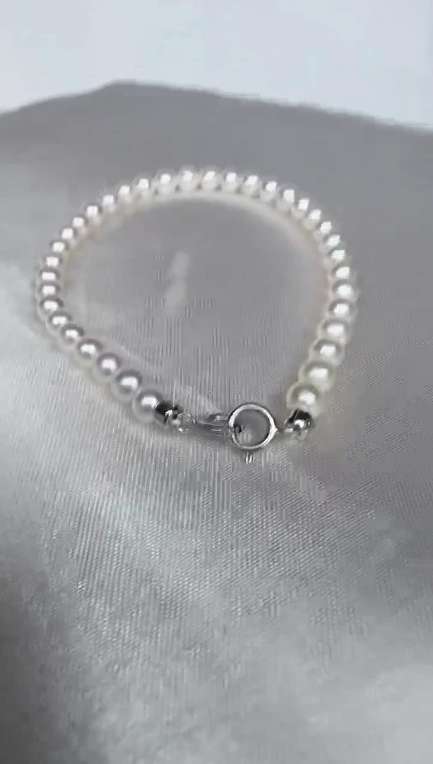 银S925镶嵌手绳淡水珍珠手链