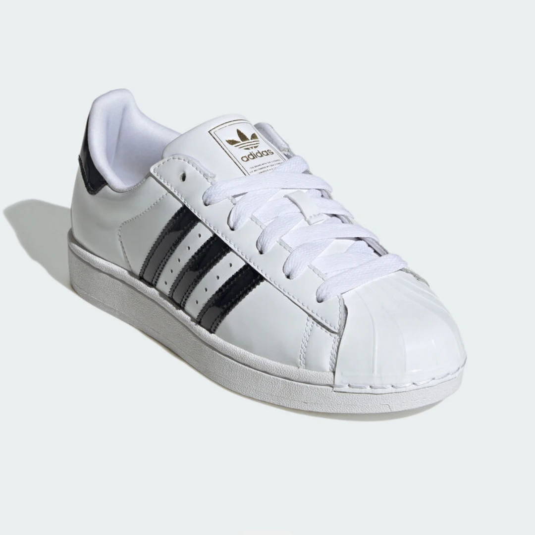 【滔搏联动】Adidas阿迪达斯三叶草中性白色亮面贝壳头板鞋JS4010