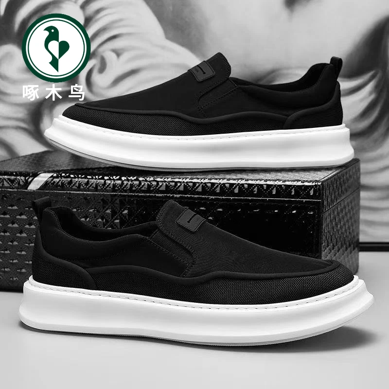 2025夏季新款男士帆布鞋时尚百搭透气休闲布鞋软底薄款轻便散步鞋