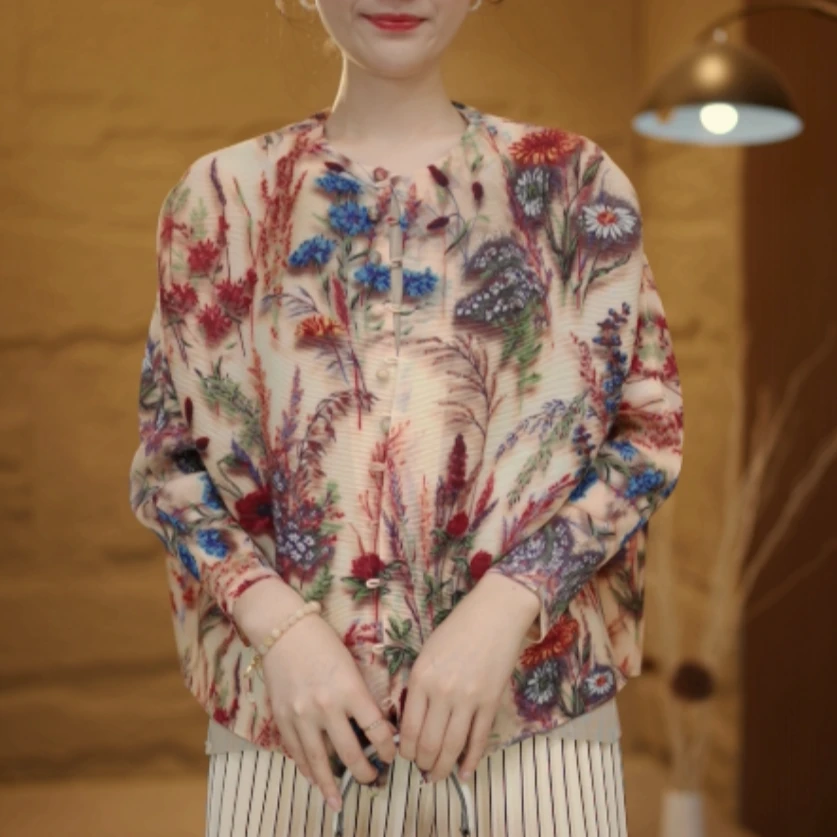 ZZM新款国风气质褶皱显瘦国风优雅抖抖洋气上衣外套166