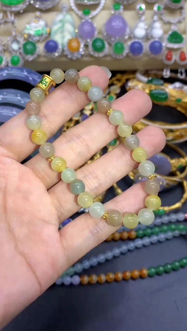 足金镶嵌手链翡翠379-中国好珍宝