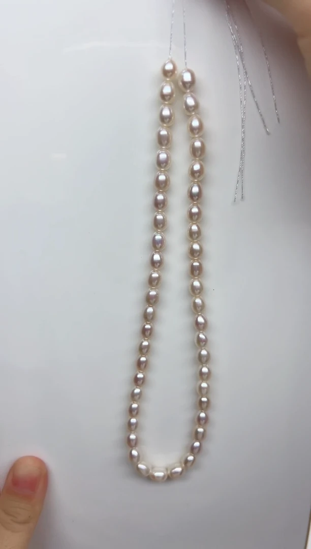 淡水珍珠未镶嵌项链极光白胖子6-7mm
