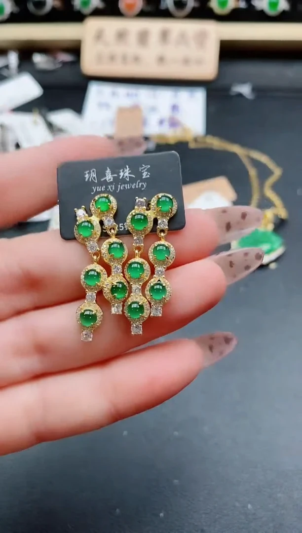 银S925镶嵌戒指翡翠1