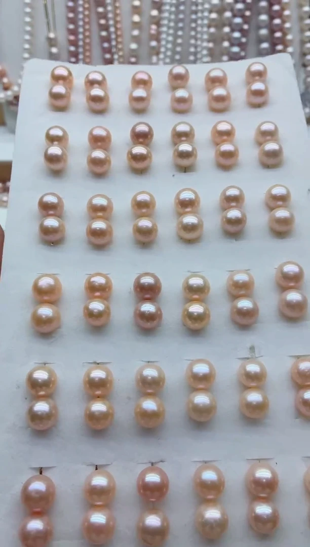 银S925镶嵌淡水珍珠耳钉多样性发其一，非无暇