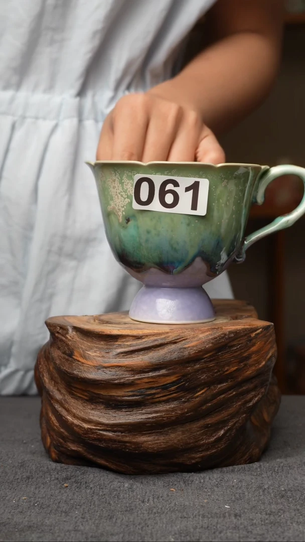 杯子061景德镇手创颜色釉杯（食品级）带冰裂纹