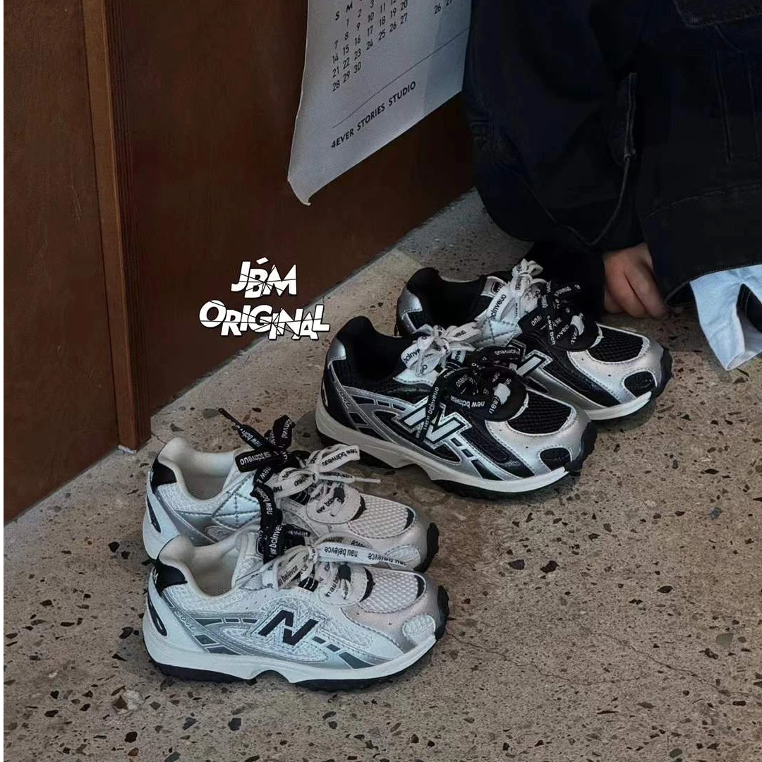 JBM正品秋季新款拼色儿童运动休闲男童鞋双色系复古女童跑步鞋