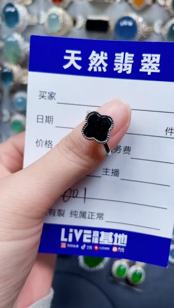 银S925镶嵌翡翠耳饰601