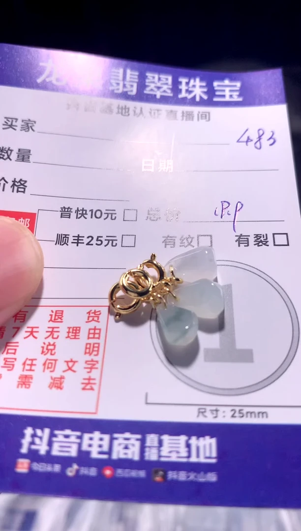 颈饰未镶嵌翡翠多面体水滴483