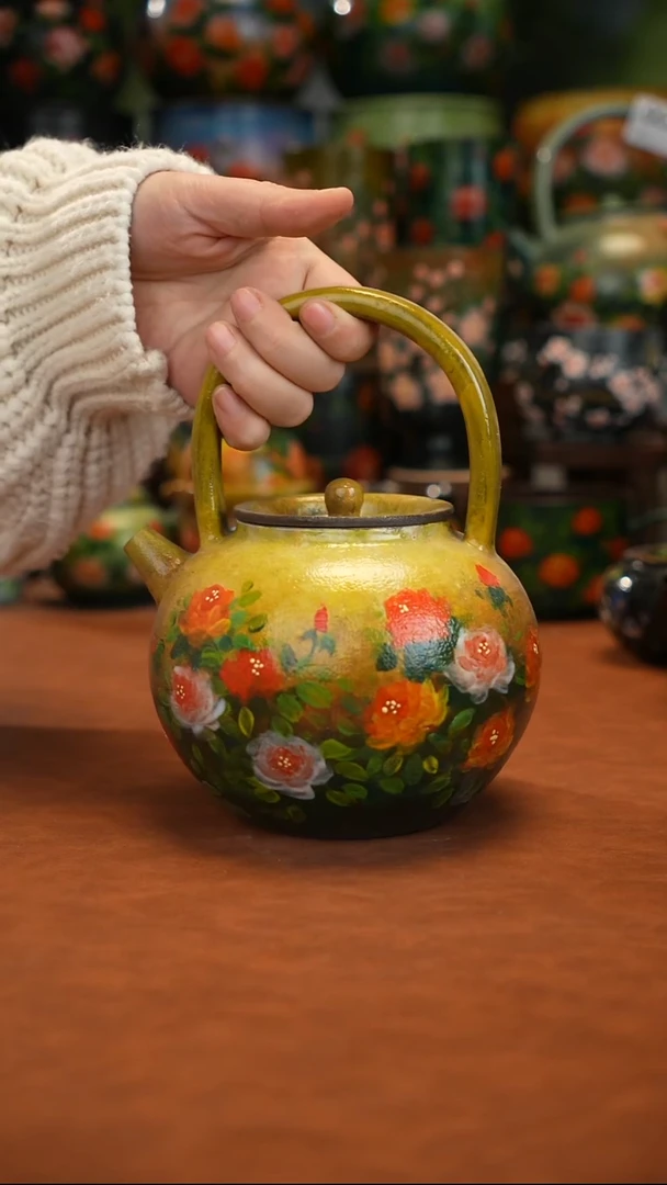 紫砂油画手绘釉下彩