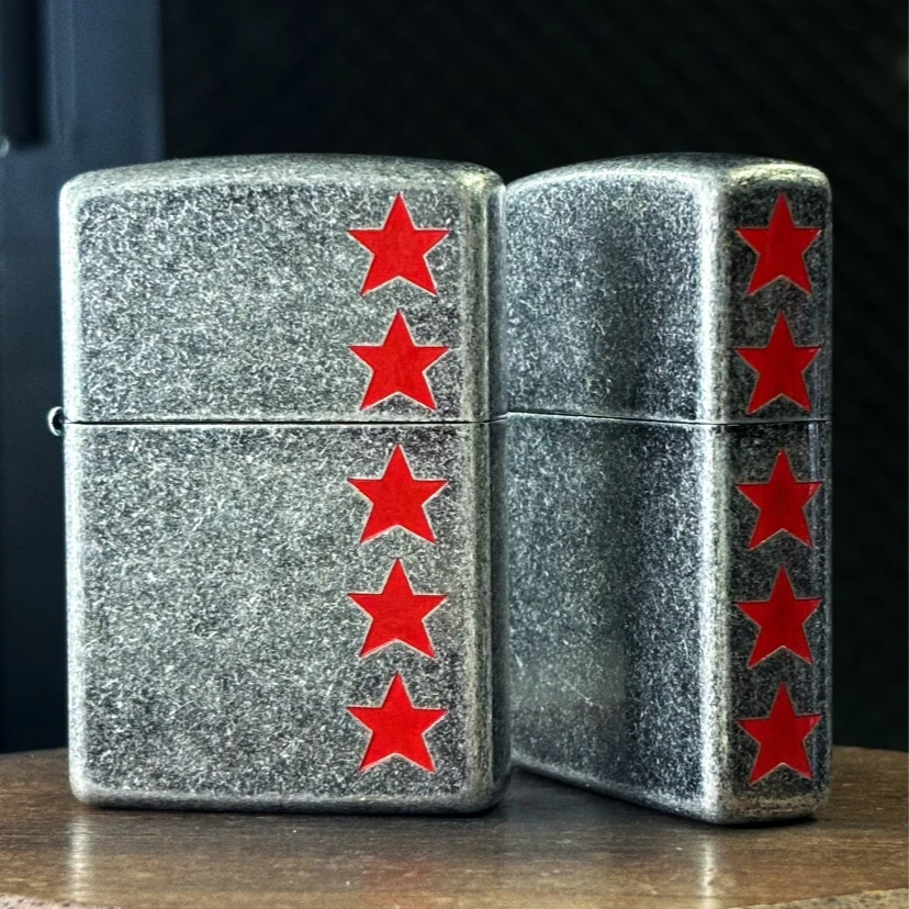 ZIPPO/之宝打火机 日版古银五角星 防风个性银色TC9917GY