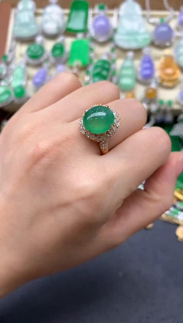 【闪购商品】翡翠戒指18K金镶嵌446中国好珍宝