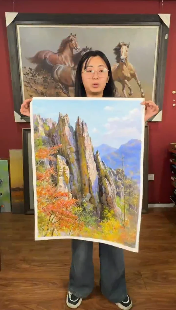 油画【76号】约50*70cm丨朝鲜原创纯手绘孤品油画丨顺丰包邮