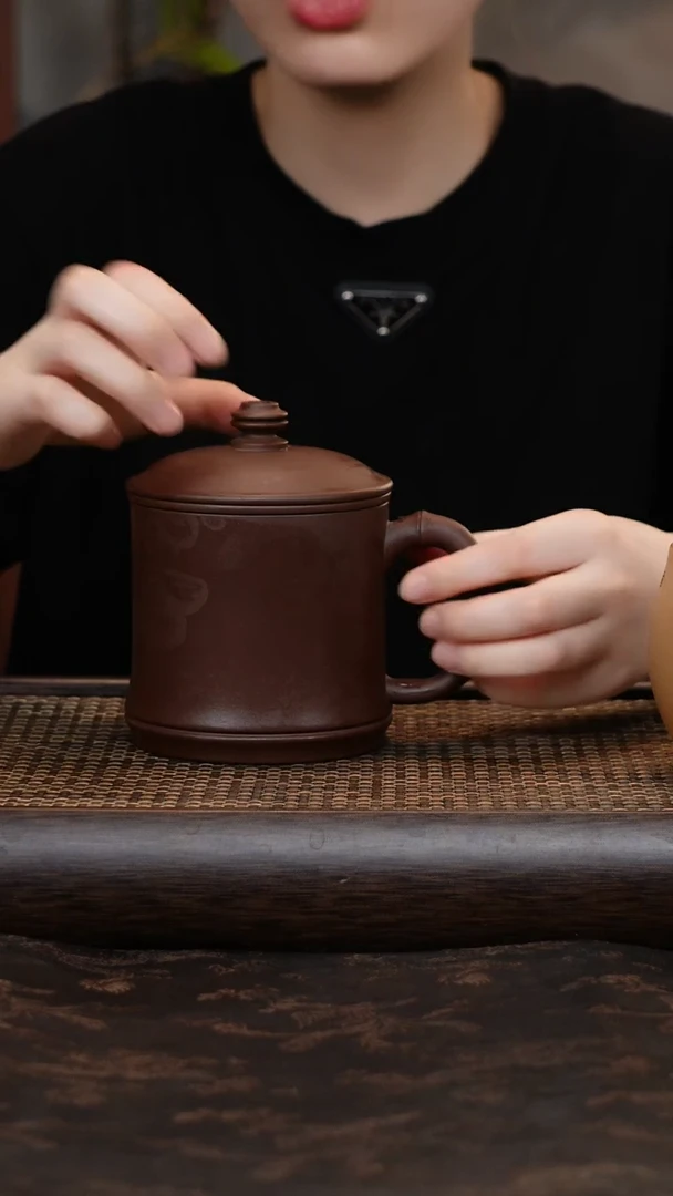 茶杯紫砂三件套紫泥暇