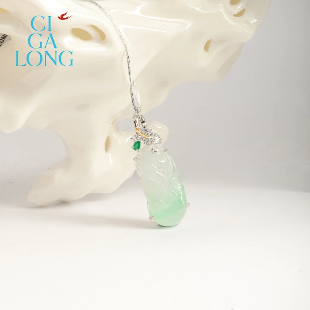 CIGALONG PT950翡翠吊坠4282