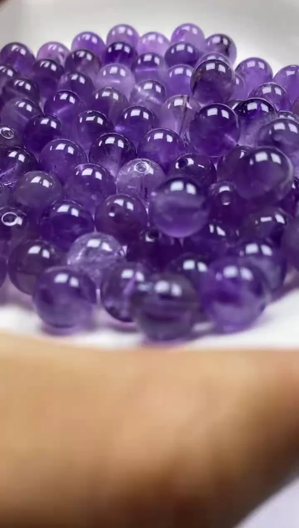 【闪购商品】水晶颈饰未镶嵌w850紫水晶8mm*25颗