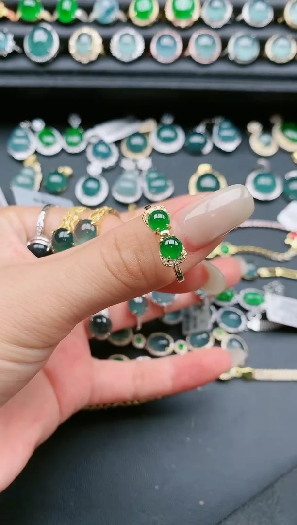 翡翠戒指银S925镶嵌11111
