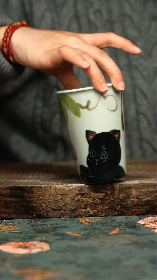 【闪购商品】杯杯釉下彩手工手绘同款陶器