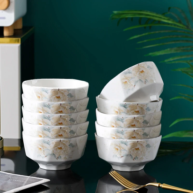 发BK国色天香4.5英寸骨瓷米饭碗10个 破损联系客服