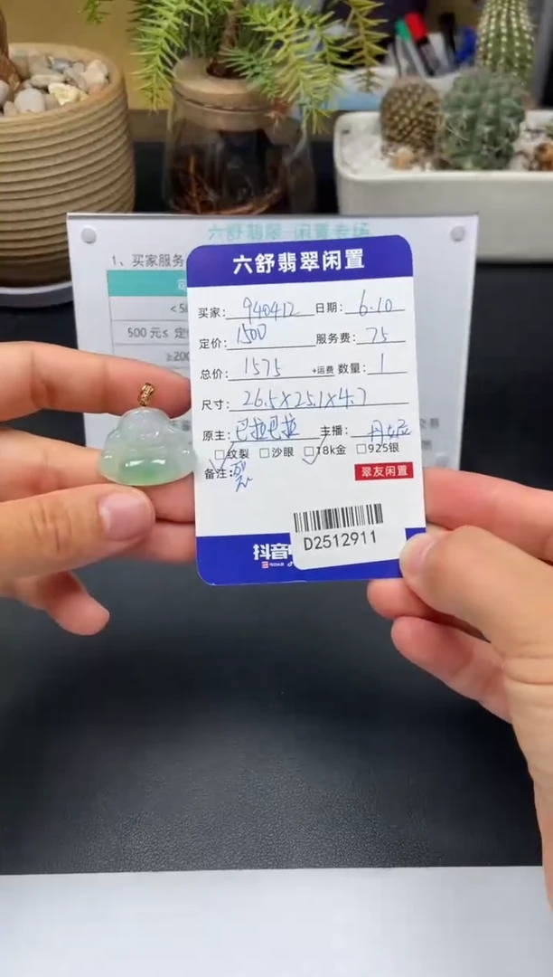 翡翠18K金镶嵌颈饰D2512911