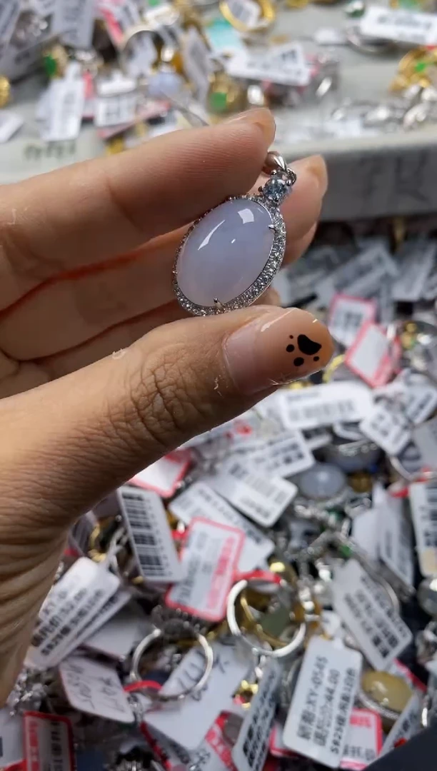 翡翠戒指银S925镶嵌444444   3