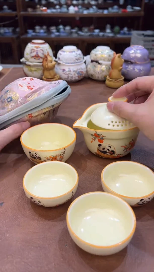 真的很便宜会开片的旅行茶具