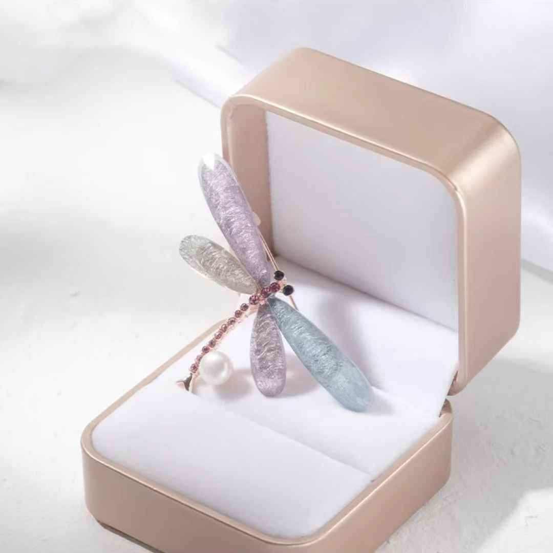 海水akoya珍珠极光蜻蜓胸针6-7mm