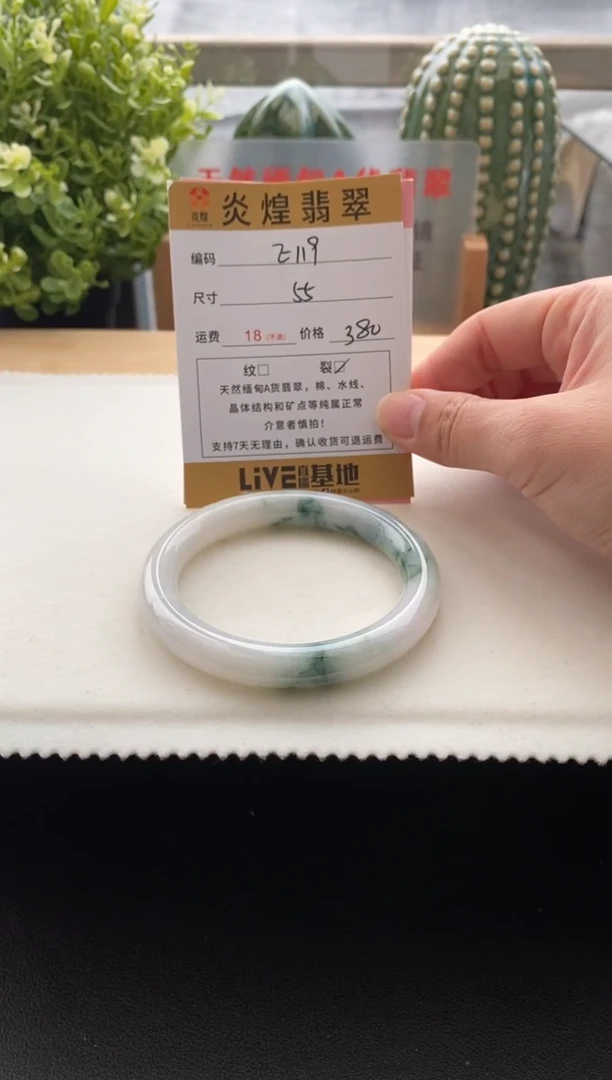 未镶嵌手镯翡翠55.5圈号编码E119