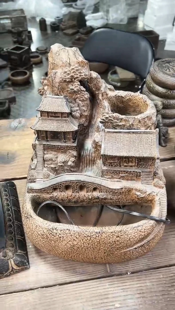 陶土【合成青石】山水居流水