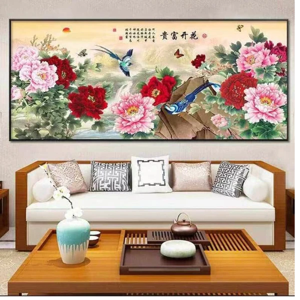 客厅沙发横幅画现代简约温馨装饰画沙发背景墙抽象横幅画铝合金