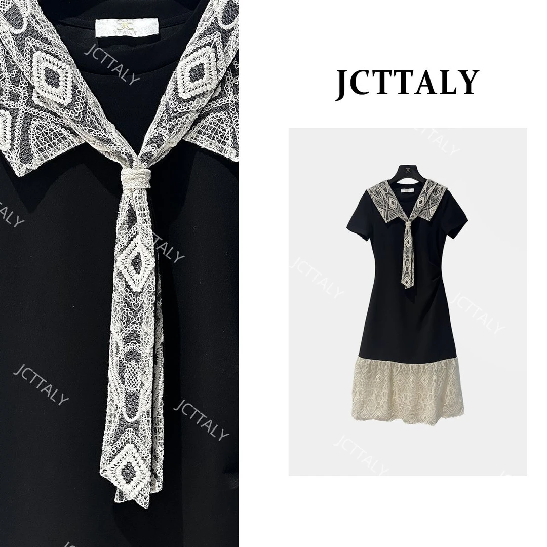 【茶茶】夏季时尚设计新款高级感圆领修身显瘦连衣裙夏季JC-A3272