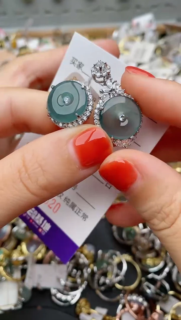 银S925镶嵌戒指翡翠.4620